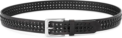 MILORDE Leather Braided Belts for Men, Handmade, Causal Woven Leather Jeans daily wear