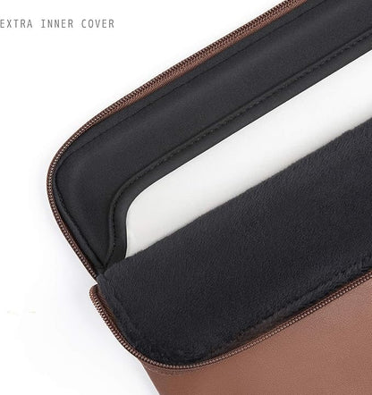 Comfyable Leather Laptop Sleeve Compatible with 16 Inch MacBook Pro M5 Pro/Max & 15 Inch MacBook Air M5 2026 (Loose Fit), Brown