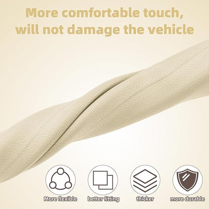 Penitue 2pcs Car Seat Gap Filler, No Drop Guard Universal Gap Organizer Between Seat and Console Prevents Phone Keys Cards Falling (Beige)
