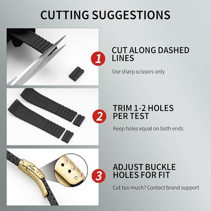 ULLCHRO Silicone Watch Band Quick Release Strap FKM Waterproof Watch Bands for Men 20mm 22mm Replacement Strap Sport Rubber Watchband