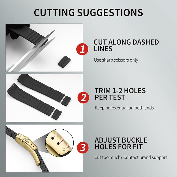 ULLCHRO Silicone Watch Band Quick Release Strap FKM Waterproof Watch Bands for Men 20mm 22mm Replacement Strap Sport Rubber Watchband