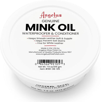 Angelus Mink Oil for Leather Boots 7.6oz | All-Natural Leather Conditioner, Cleaner, Waterproof, Soften, & Restore - Made in USA