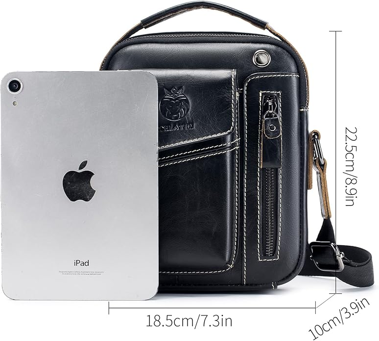 Leather Shoulder Bag for Men Small Mens Crossbody Bag Purses Handbags | Small, Genuine Leather, Crossbody, Men Purse, Casual, Daypack