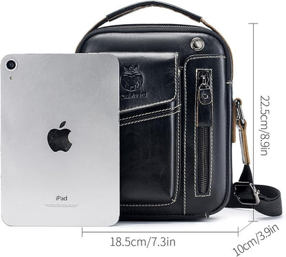 Leather Shoulder Bag for Men Small Mens Crossbody Bag Purses Handbags | Small, Genuine Leather, Crossbody, Men Purse, Casual, Daypack