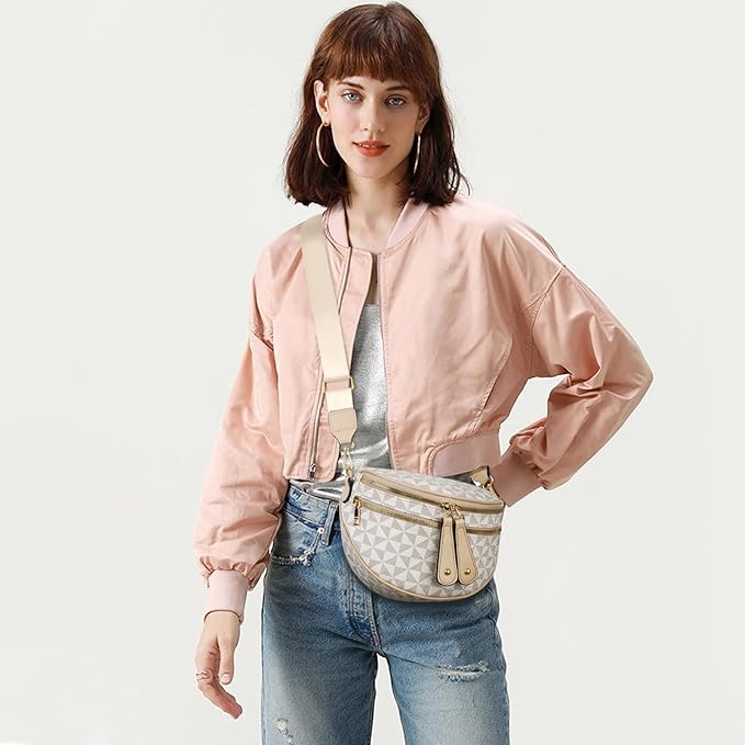 KKXIU Crossbody Sling Bag for Women Trendy Fanny Pack Vegan Leather Chest Bag | Trendy