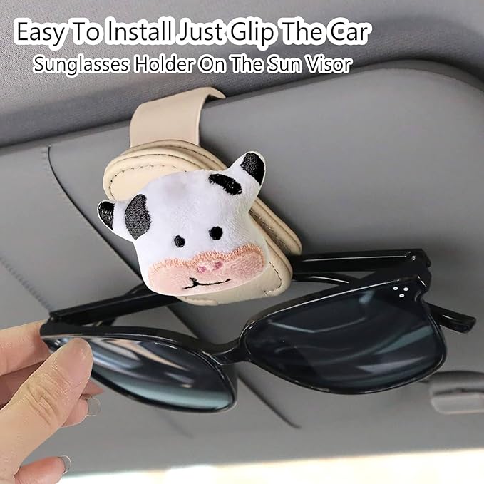 Duck Sunglasses Holder for Car Visor,Magnetic Leather Sunglass Holder,Ticket Card Clip Sunglasses Mount,Cars Visor Accessories Gadgets Ducks Car Decor,Duck Gifts for Women,Men,Mom