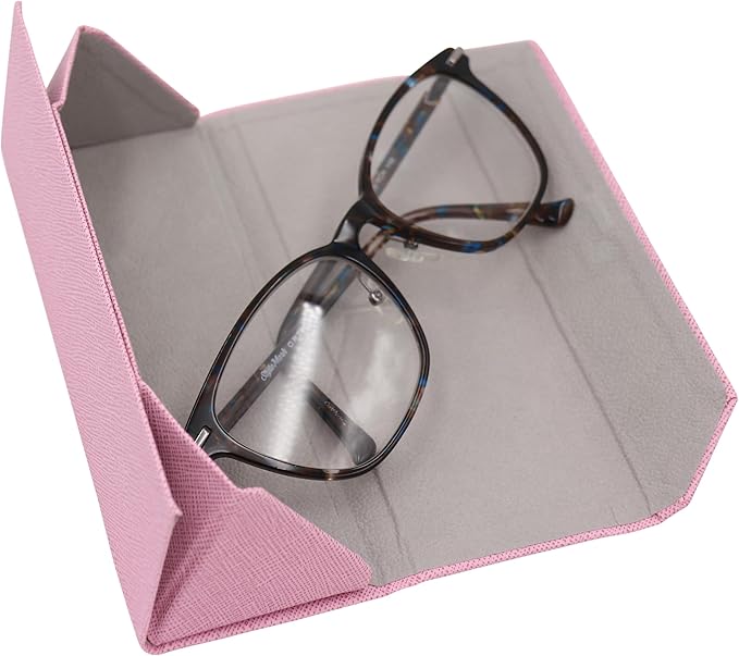 Real Sic Glasses Case for Men and Women - Magnetic Folding Hard Shell Sunglass Holder - Inspired by Solid Color