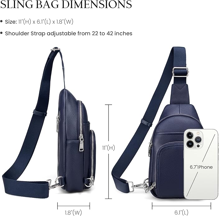 befen Genuine Leather Small Crossbody Sling Bags for Women Anti-Theft Fanny Packs Chest Bags Purse with Built in RFID Wallet