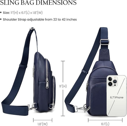 befen Genuine Leather Small Crossbody Sling Bags for Women Anti-Theft Fanny Packs Chest Bags Purse with Built in RFID Wallet
