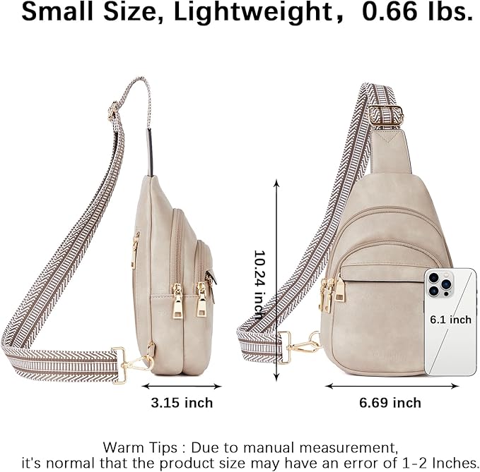 BOSTANTEN Small Sling Bag for Women Leather Crossbody Bags Fanny Pack Chest Bag for Travel