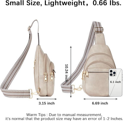 BOSTANTEN Small Sling Bag for Women Leather Crossbody Bags Fanny Pack Chest Bag for Travel