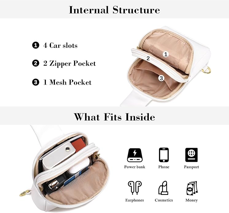 INICAT Small Sling Bag for Women Everyday & Travel Crossbody Bags Lightweight Cross Body Purses Vegan Leather
