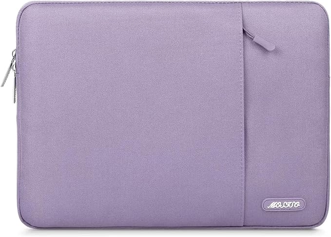 MOSISO Laptop Case 15 inch, 15 inch Laptop Sleeve Compatible with MacBook Air M5 A3448 M4 A3241 M3 A3114 M2 A2941 2026-2023, Dell XPS, Polyester Vertical Computer Sleeve Bag with Pocket, Purple