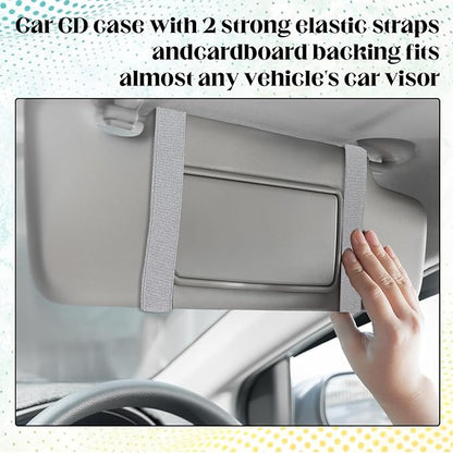 CD Case Holder for Car - DVD Vehicle Visor Storage Orangizer Sun Visor Organizer for CD Visor Case with 12 DVD Storage Sleeves 1 Mesh Pocket 1 Pen Holder(Grey)