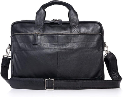 KomalC 16 Inch Leather briefcases Laptop Messenger Bags for Men and Women Best Office Satchel Bag