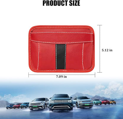 Car Seat Side Pocket Organizer, Leather Vehicle Seat Gap Filler Organizer, Automotive Console Side Cell Phone & Sunglasses Holder Storage Bag, Universal for SUV Automobile Truck (Red)