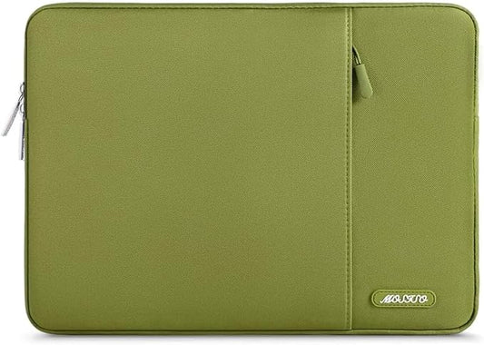 MOSISO Laptop Case 15 inch, 15 inch Laptop Sleeve Compatible with MacBook Air M5 A3448 M4 A3241 M3 A3114 M2 A2941 2026-2023, Dell XPS, Polyester Vertical Computer Sleeve Bag with Pocket, Chartreuse