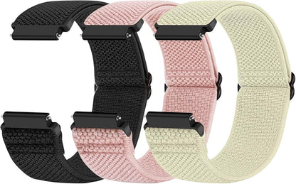 Compatible with 16mm 18mm 19mm 20mm 22mm 24mm Watch Bands Quick Release Replacement Wristband,Adjustable Stretchy Nylon Solo Loop Straps Fabric Braided Sport Elastic Bands for Men Women
