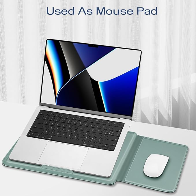 Fintie Sleeve Case for MacBook Air 13.6 A3449 A3240 A3113 A2681, Pro 14 A3427 A3426 A3434 A3401 A3185 A3112 A2992 A2918 A2779 A2442, MacBook Pro/Air/Neo 13 - Slim Bag Cover with Stand, Green