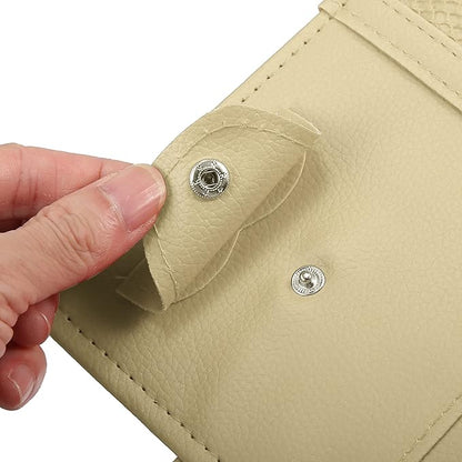 X AUTOHAUX Car Sun Visor Organizer Auto Interior Accessories Car Sunglass Holder Pocket Storage Pouch Organizer with Zipper Beige