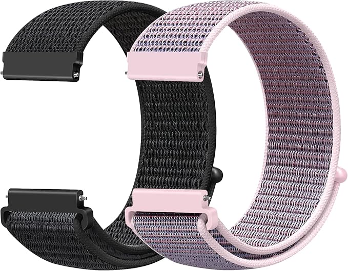 18mm Nylon Sport Quick Release Watch Bands Compatible with Garmin Venu 4 41mm/3S 41mm/Venu 2S/Vivoactive 4S/Vivomove 3S/Active S/Forerunner 265S(42mm)/255S/Fossil Women's Gen 6 42mm/5E 42mm Women Men