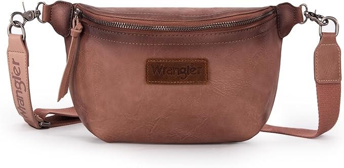 Wrangler Large Fanny Packs for Women Waist Bag Travel Belt Bags Crossbody Sling Purse