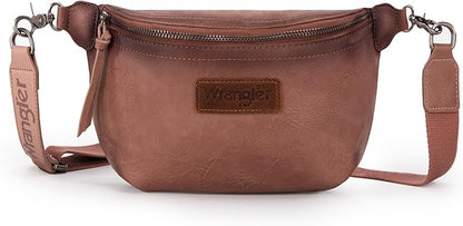 Wrangler Large Fanny Packs for Women Waist Bag Travel Belt Bags Crossbody Sling Purse