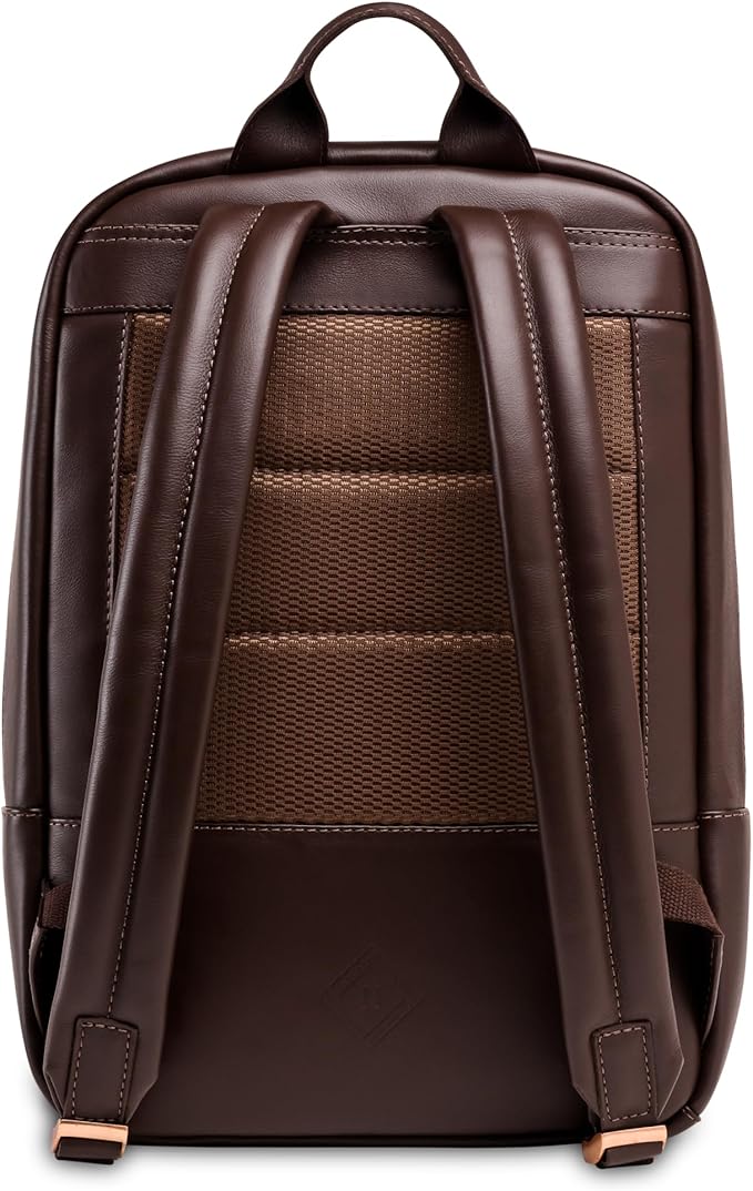 Nordweg Nomad Leather Laptop Backpack NW089A – Lightweight Daypack for Work & Travel – Fits Laptops up to 15.6” (Brown)