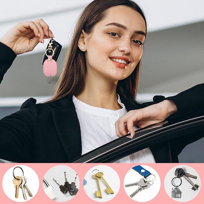 2Pcs Leather Car Key Cover Keychain Car Key Holder Leather Keychain Vintage Keys Fob Cover Stylish Keys Covers Caps Sleeve Broken Cars Loop Replacement Keychains Case Pouch Protector for Women Men