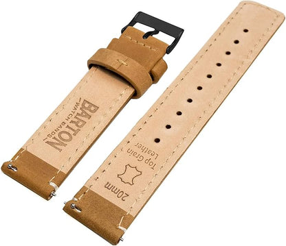 BARTON WATCH BANDS - Top Grain Leather Watch Bands Compatible with Apple Watch Models - 1, 2, 3, 4, 5, 6, 7, 8, 9, 10, SE, Ultra & Ultra 2