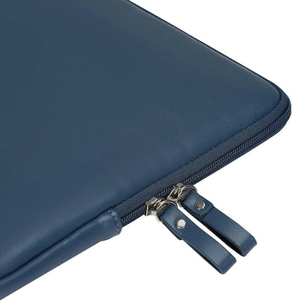 MOSISO Laptop Sleeve Bag 13 inch Compatible with MacBook Neo 13 A18/Air 13.6 inch 2026-2022 M4 M3 M2/Air 13 inch 2022-2018 M1/Pro 13 2026-2016 M2 M1, PU Leather Padded Bag Waterproof Case,Peacock Blue