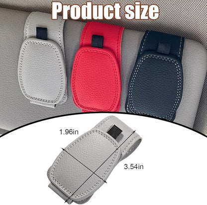 Zpana Sunglasses Holders for Car Sun Visor, Leather Magnetic Vehicle Sun Glasses Ticket Card Hanger Clip, Automotive Interior Eyeglass Mount Accessories, Universal for SUV Sedan Truck (Gray)