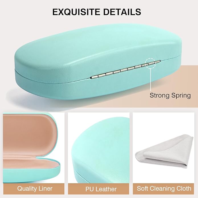 Marvolia Glasses Case Hard Shell - PU Leather Eyeglass Cases Eyeglasses Case for Sunglasses Eye Glasses Cases