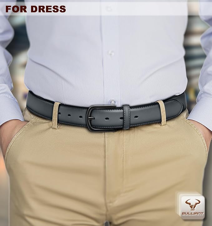 BULLIANT Men Belt Multi Pack,Leather Belt For Gift Men Golf Dress Casual Jean 7Holes 1 3/8"