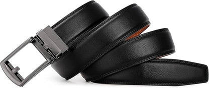 Lingli Men's Belt,Ratchet Dress Belt with Automatic Buckle Brown/Black-Trim to Fit-35mm wide