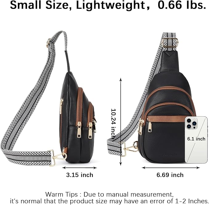 BOSTANTEN Small Sling Bag for Women Leather Crossbody Bags Fanny Pack Chest Bag for Travel