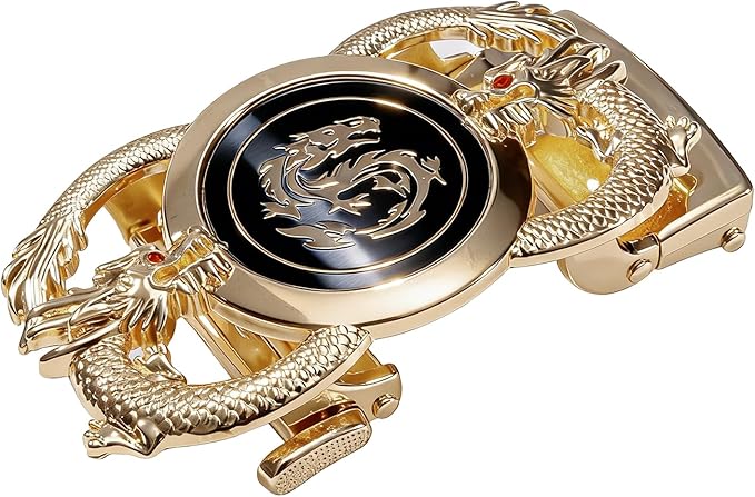 Dubulle Designer Ratchet Belt for Men Leather Fashion Adjustable Automatic Buckle Sliding Removable Dress Casual