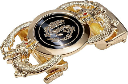 Dubulle Designer Ratchet Belt for Men Leather Fashion Adjustable Automatic Buckle Sliding Removable Dress Casual