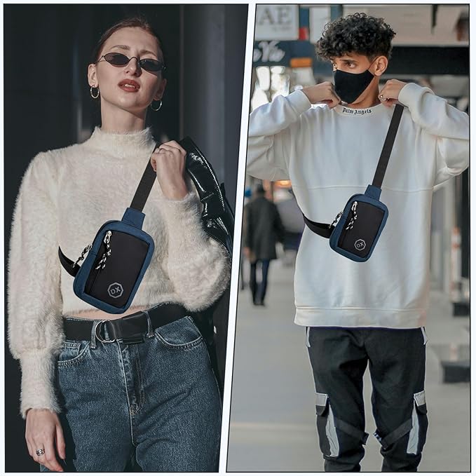 Long Keeper Mini Sling Bag - Women Men Vegan Leather Crossbody Phone Bag Waterproof Travel Running Chest Bag Casual Daypack