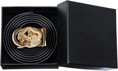 Barry.Wang Mens Belts Leather Ratchet Automatic Buckle Slide Click 1 3/8" Designer Dress Fashion Classic Casual Work Business