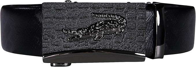 Dubulle Designer Ratchet Belt for Men Leather Fashion Adjustable Automatic Buckle Sliding Removable Dress Casual