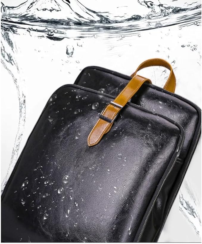 Business leather backpack casual laptop backpack