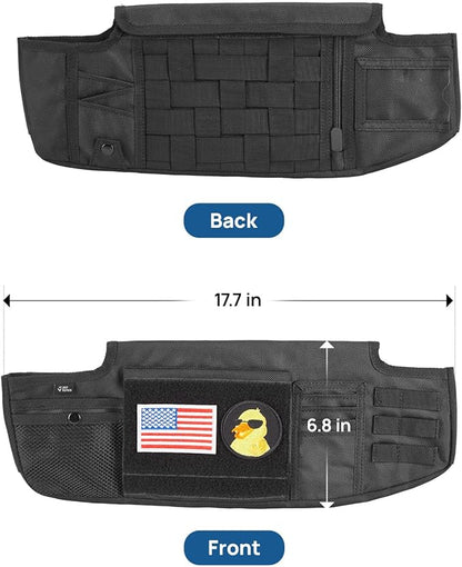 JOYTUTUS Sun Visor Organizer Compatible with 2018-2026 Wrangler JL & Gladiator JT Passenger's Side, Front Tactical Visor Storage Cover Molle Webbing Visor Storage Holder Pouch, Multi-Pocket Net Zipper