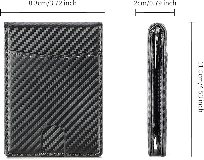 Wallet for Men Leather Slim Bifold Card Holder RFID Blocking Minimalist Front Pockets Wallet with Money Clip