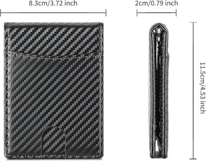 Wallet for Men Leather Slim Bifold Card Holder RFID Blocking Minimalist Front Pockets Wallet with Money Clip