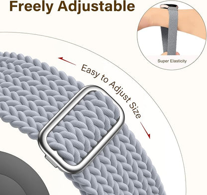 SNBLK 3 Pack 18mm 20mm 22mm Braided Watch Band Compatible with Garmin Vivoactive 5 Watch Bands/Vivoactive 6/3/4s, Quick Release Adjustable Elastic Nylon Loop Strap for Venu 3S/2S/Venu 3/2 Women Men