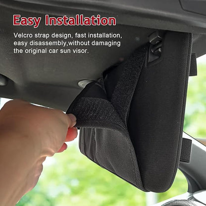 Molle Visor Panel Organizer, Tactical Car Sun Visor Cover Molle Webbing Compatible Elastic Slots Vehicle Visor Storage Holder Pouch for All Vehicle