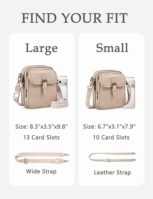 Crossbody Bag for Women Men, Vegan Leather Anti-Theft Messenger Shoulder Bag, Vintage Cross Body Purse with Card Slots