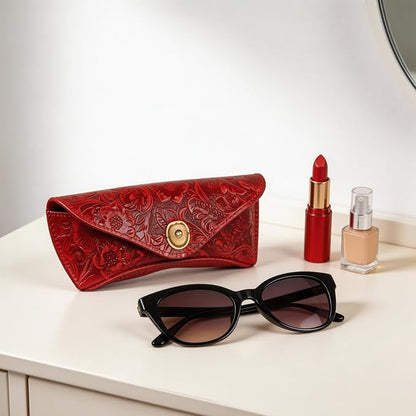 Real Leather Eyeglasses Case for Men and Women - Reading Glasses Pouch