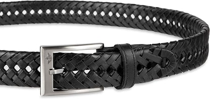 DOCKERS Men's Braided Leather Belt, Fully Adjustable Casual Strap for Everyday Wear